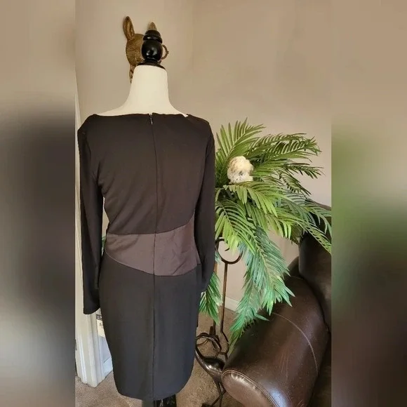 Chaps  Satin Ruffle Sheath Dress - Picture 7 of 9